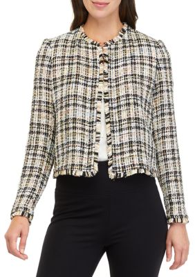 Calvin Klein Women's Open Front Stretch Tweed Jacket | belk