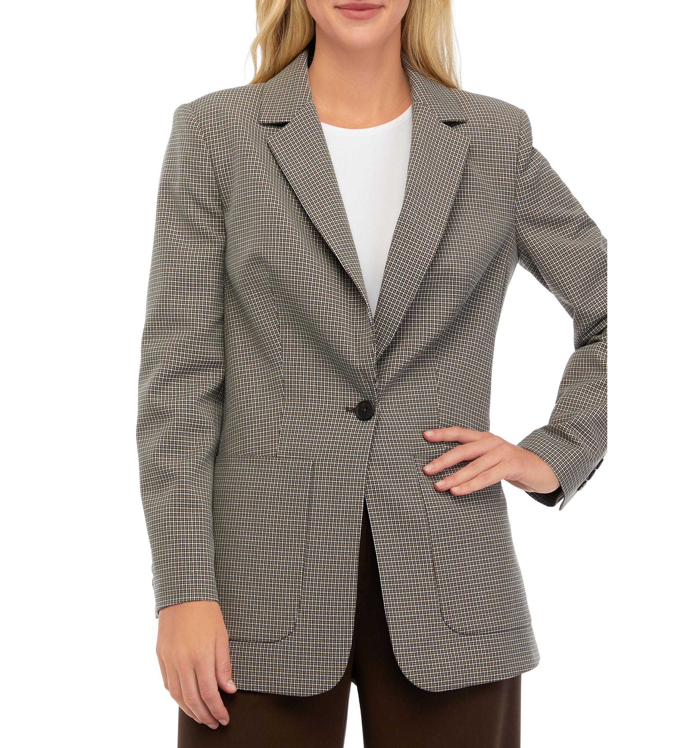 Womens Long Sleeve One Button Jacket