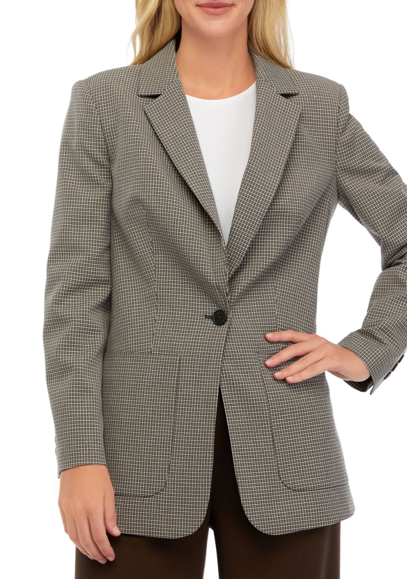 Womens Long Sleeve One Button Jacket