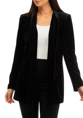 Calvin Klein Women s Velvet Open Jacket belk