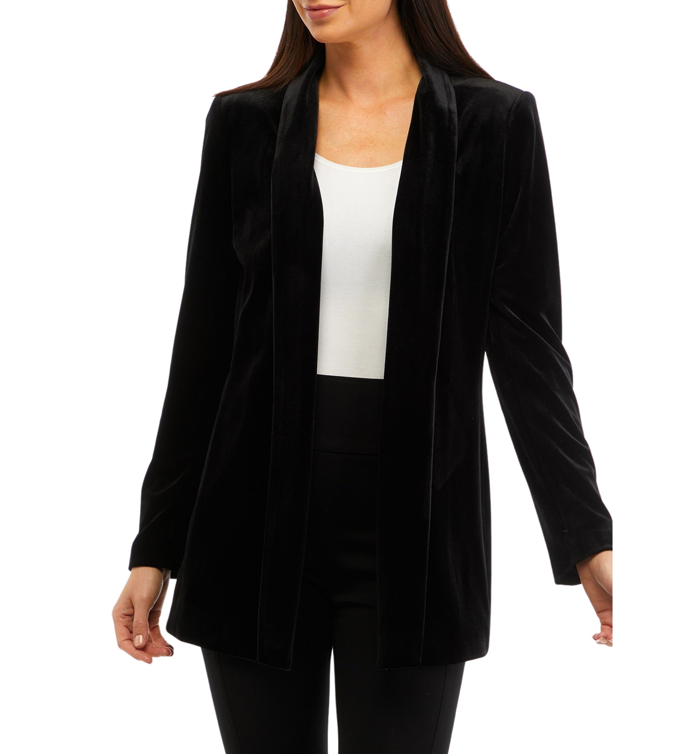 Womens Velvet Open Jacket