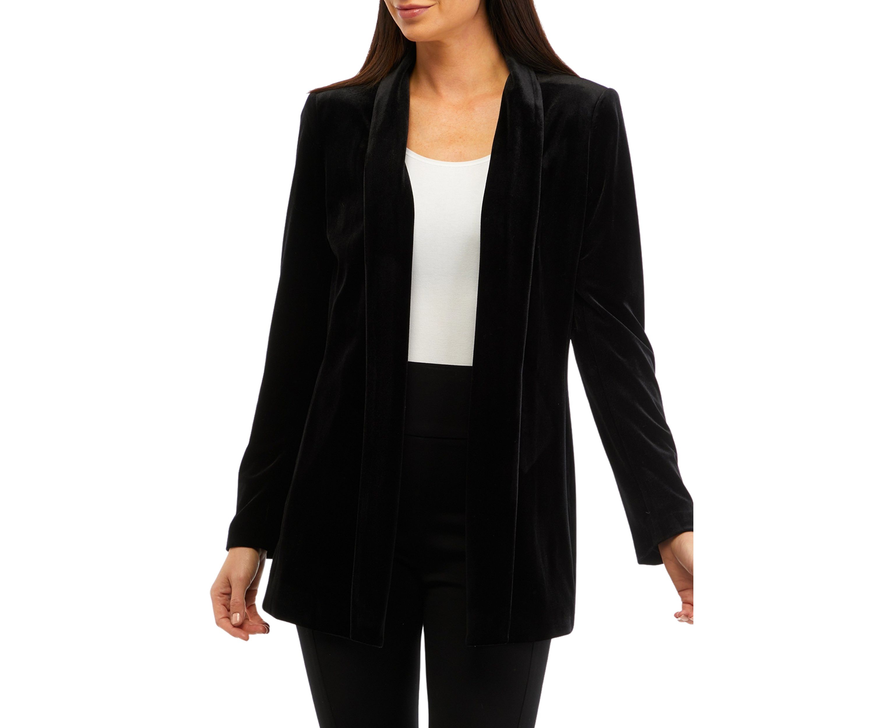 Womens Velvet Open Jacket