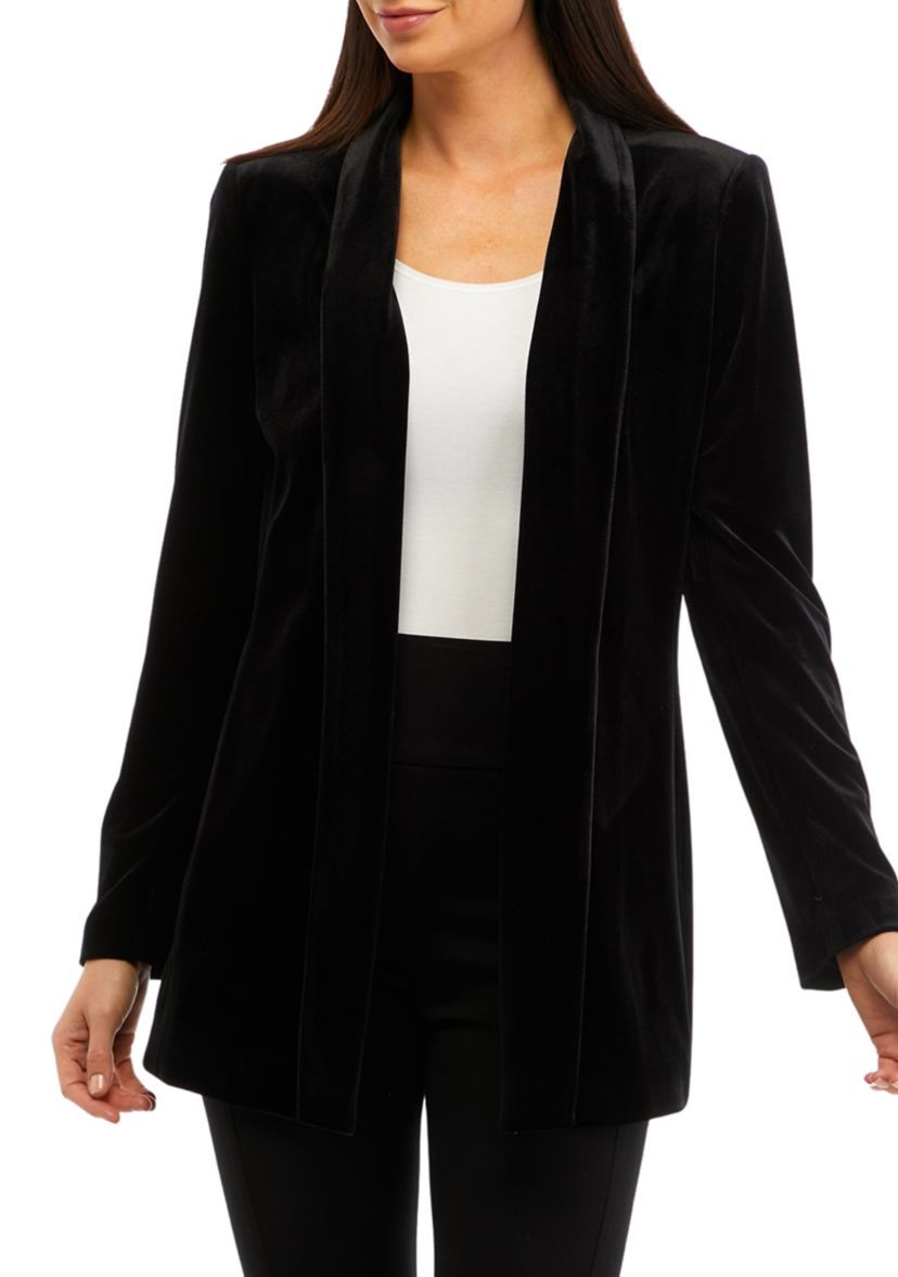 Womens Velvet Open Jacket