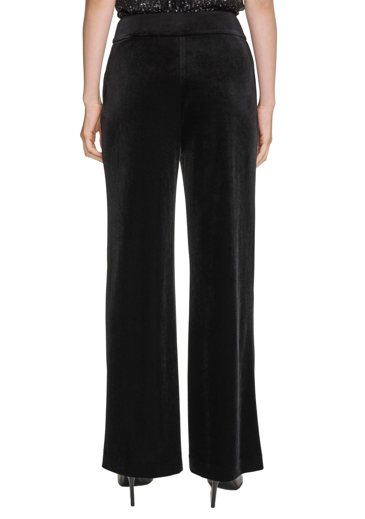 Womens Velvet Wide Leg Pants