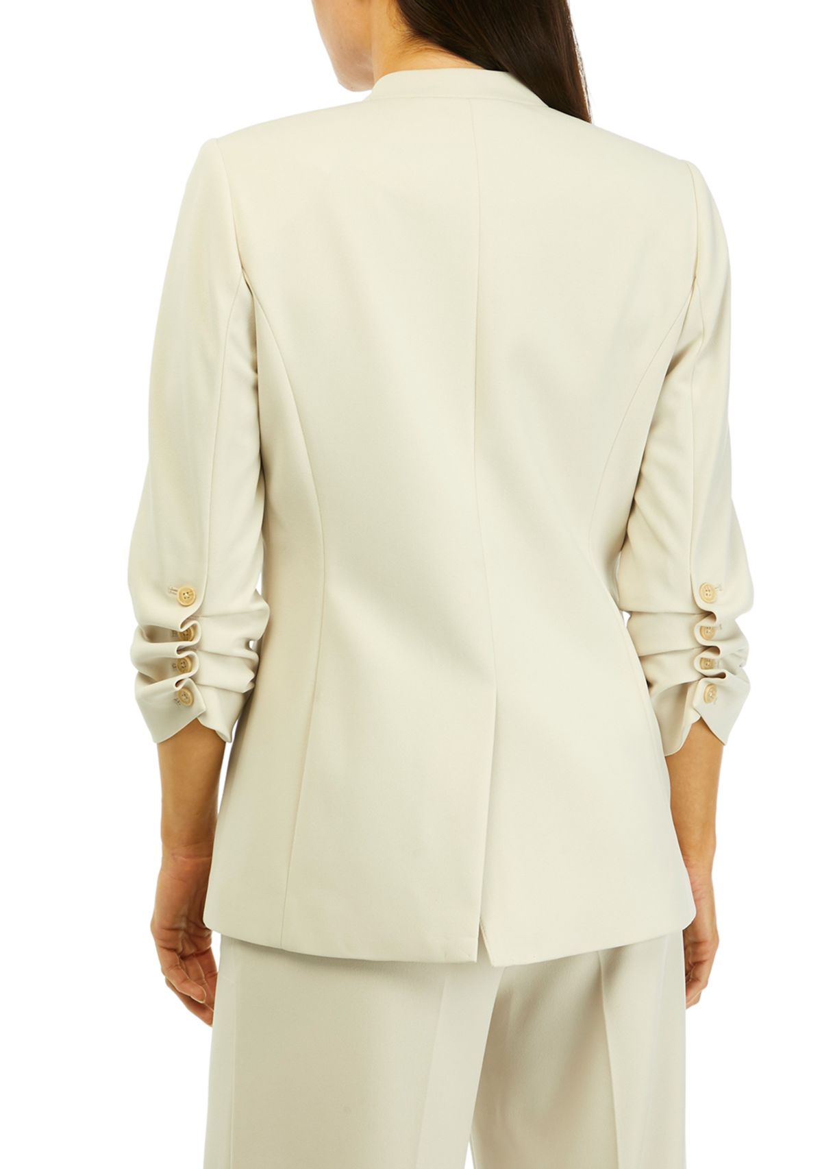 Womens One Button Scuba Crepe Jacket