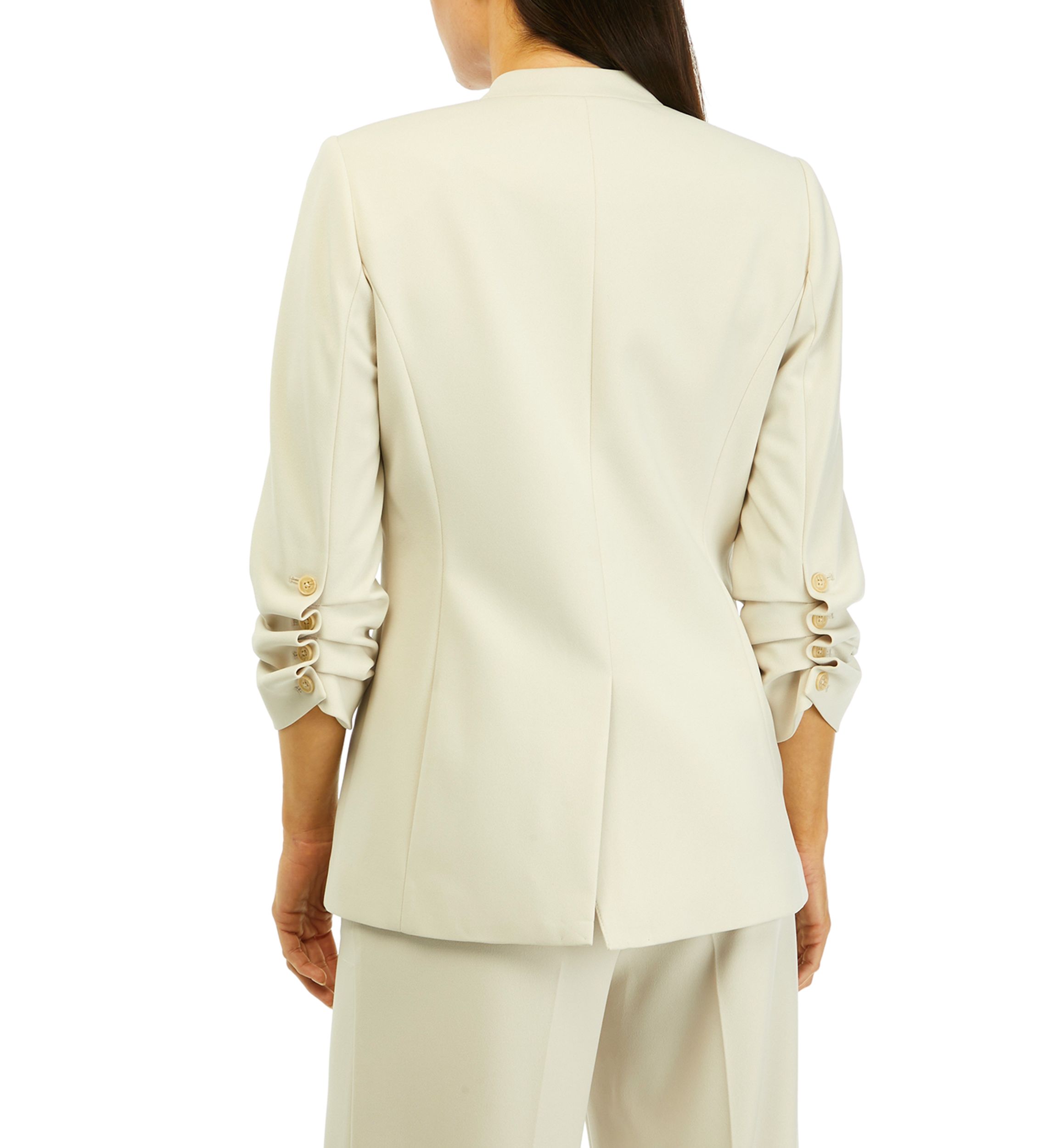 Womens One Button Scuba Crepe Jacket