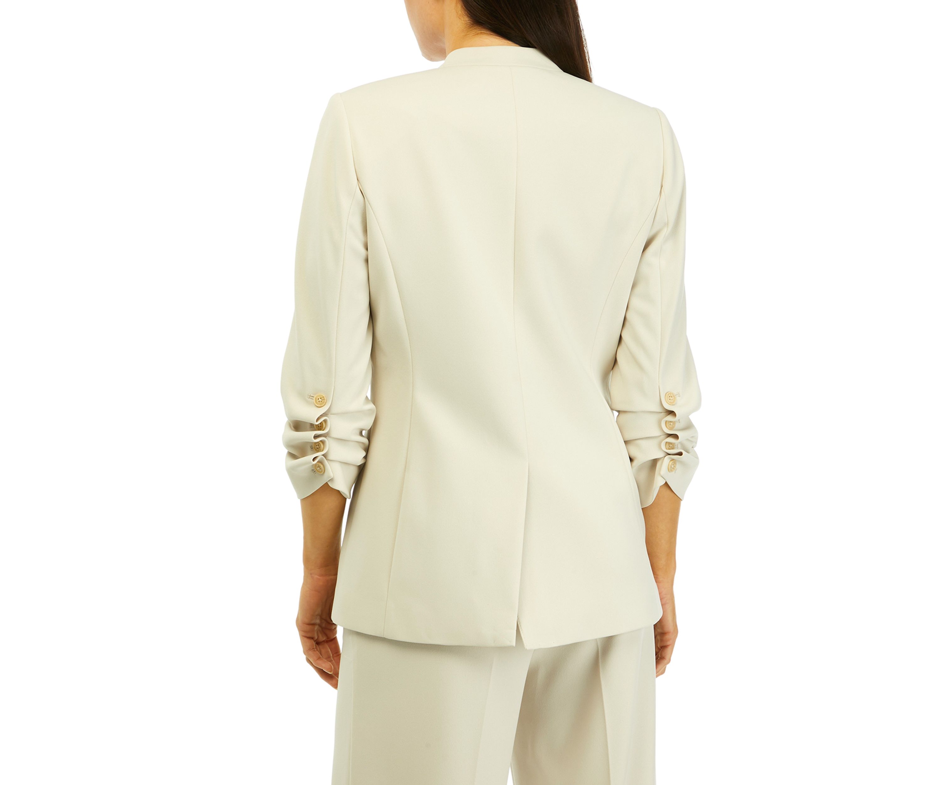 Womens One Button Scuba Crepe Jacket