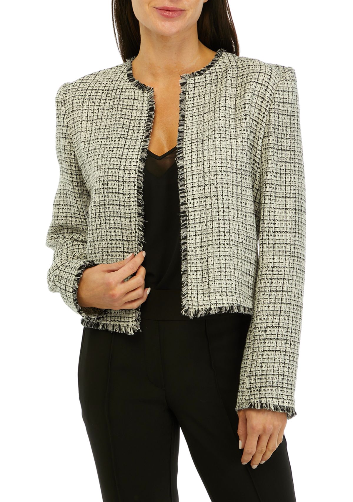 Calvin Klein Women's Open Front Tweed Front Jacket | Belk