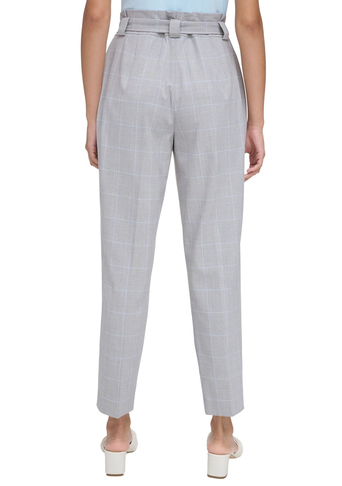 Womens Plaid Pants with Tie Waist