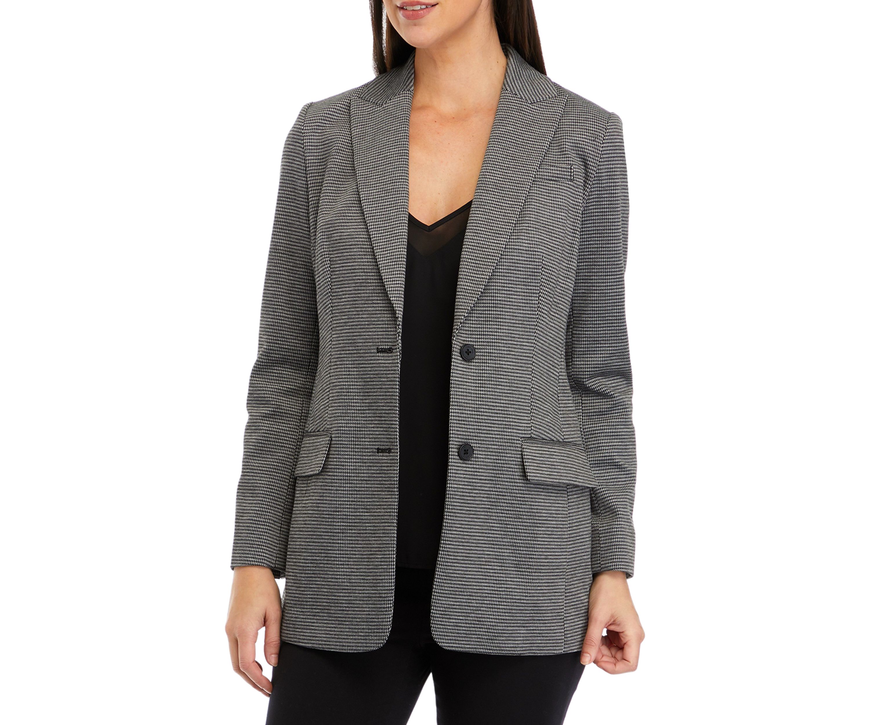 Womens Long Sleeve Printed Blazer