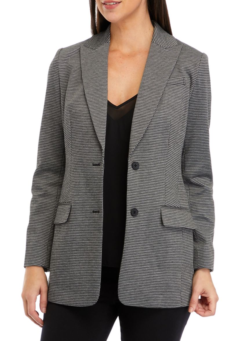 Womens Long Sleeve Printed Blazer