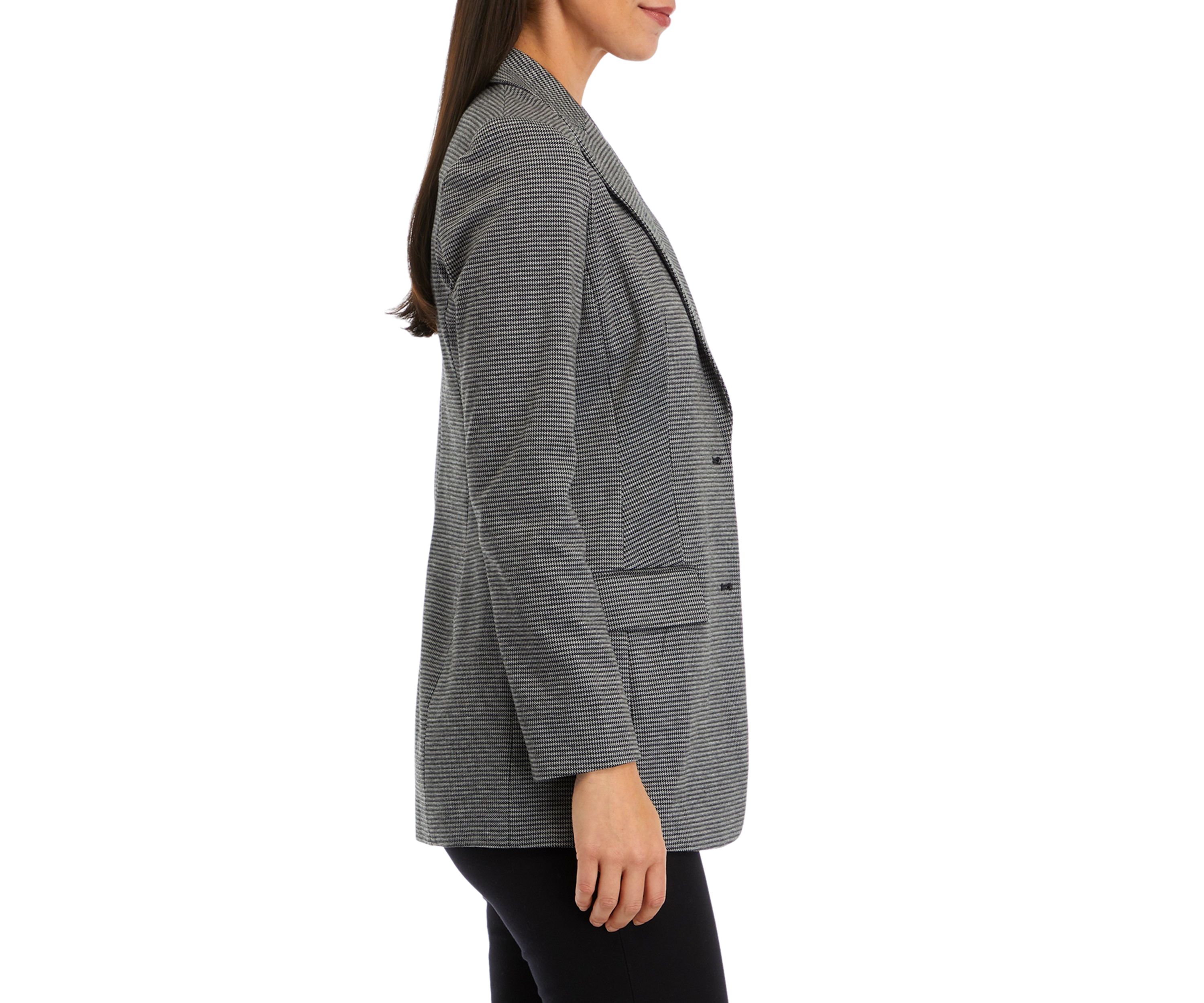 Womens Long Sleeve Printed Blazer