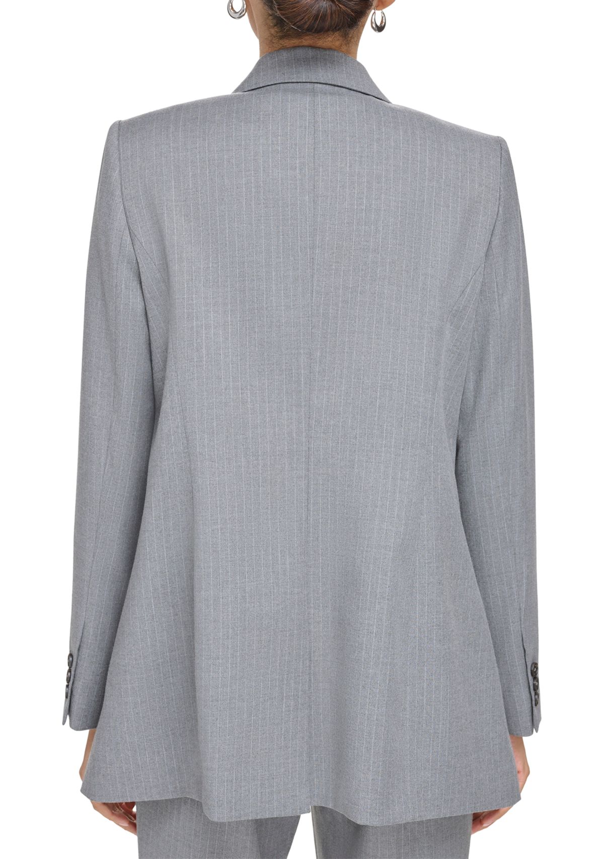 Womens Long Sleeve Double Breasted Pinstripe Jacket