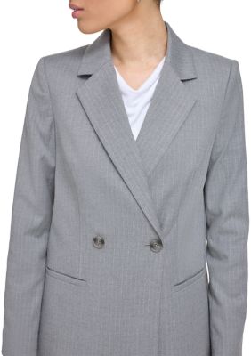 Women's Long Sleeve Double Breasted Pinstripe Jacket