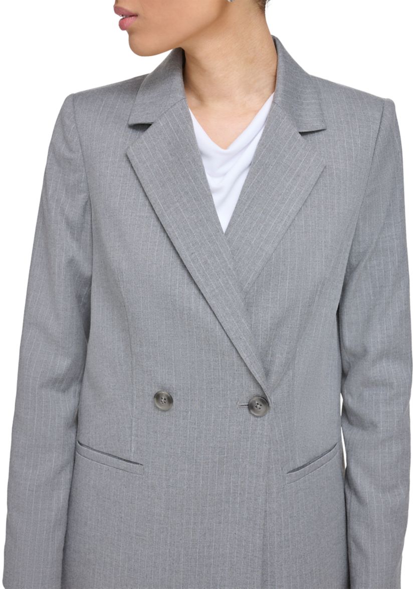 Womens Long Sleeve Double Breasted Pinstripe Jacket