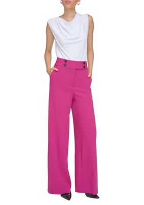 Women's Solid Wide Leg Pants