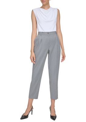 Women's Pleat Front Pinstripe Pants