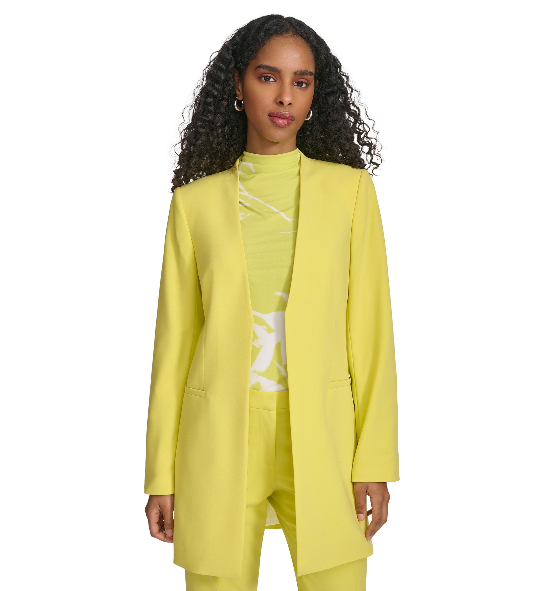 Womens Long Sleeve Open Front Suit Jacket