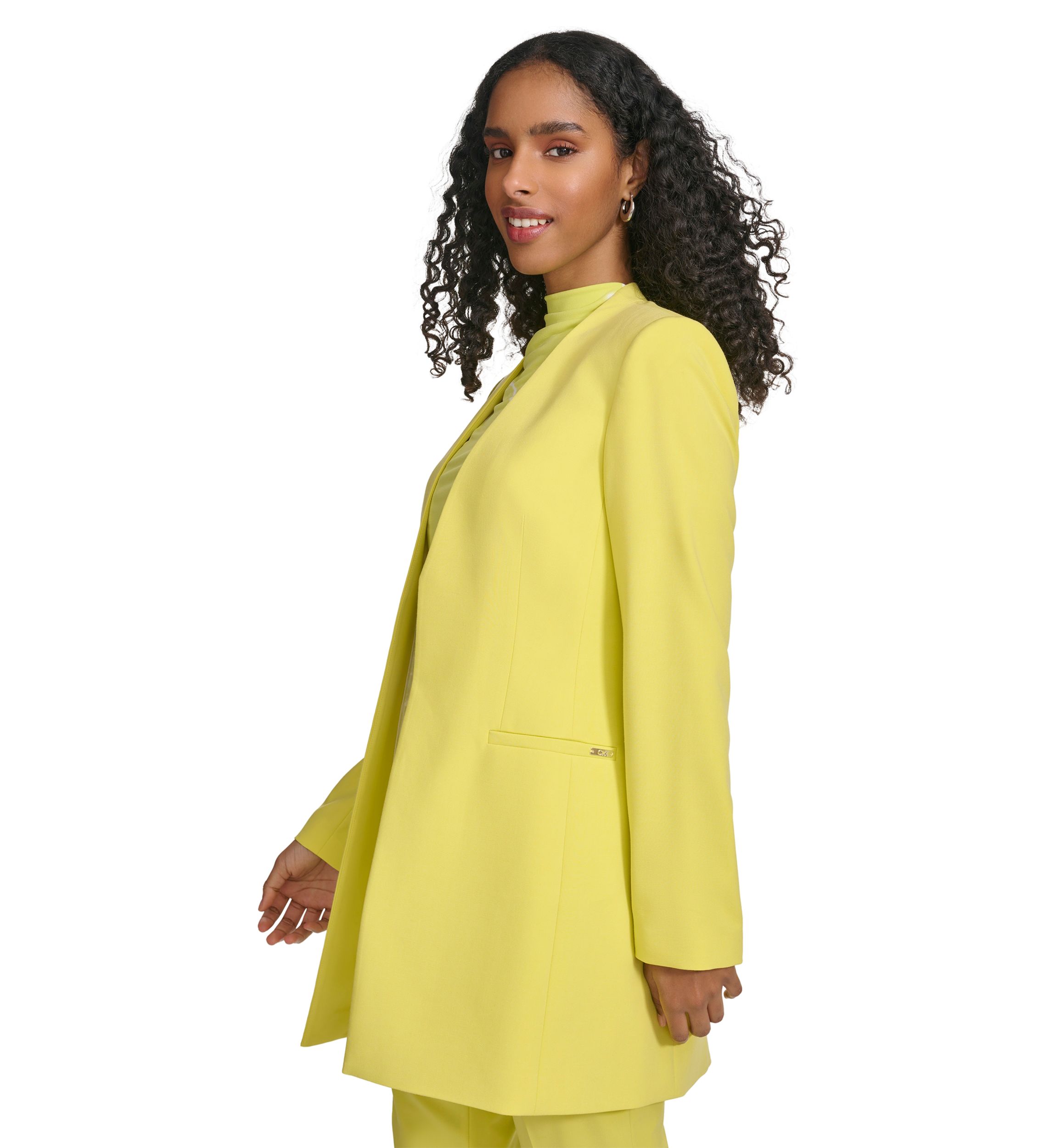 Womens Long Sleeve Open Front Suit Jacket