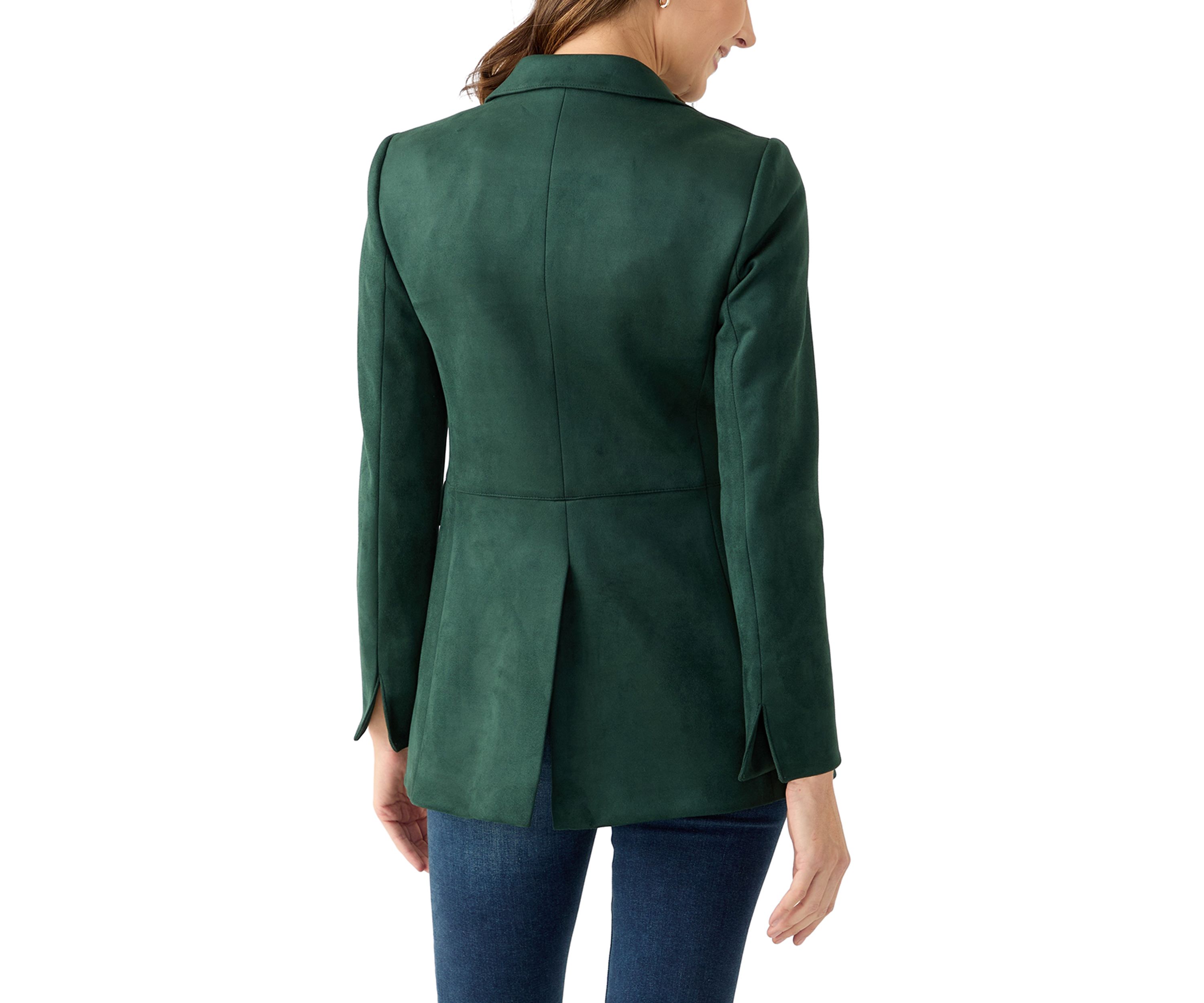 Womens Suede 2 Button Longline Jacket