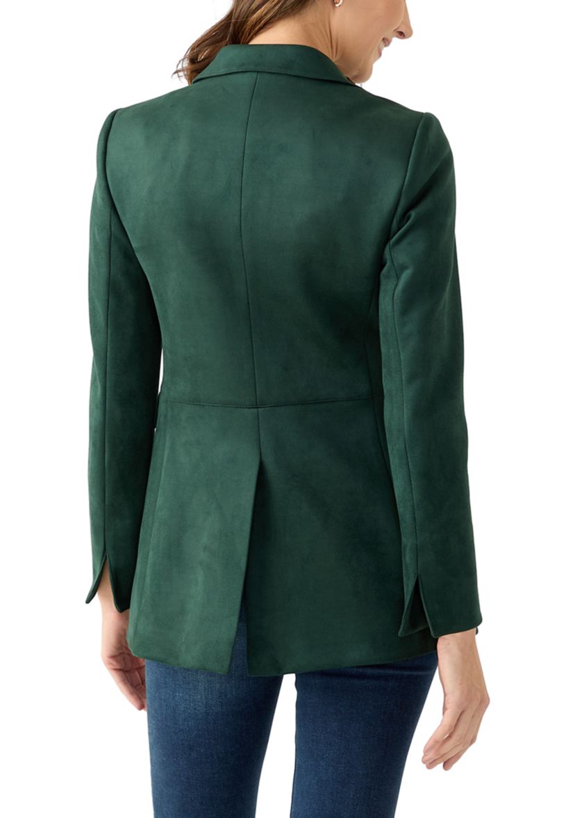 Womens Suede 2 Button Longline Jacket