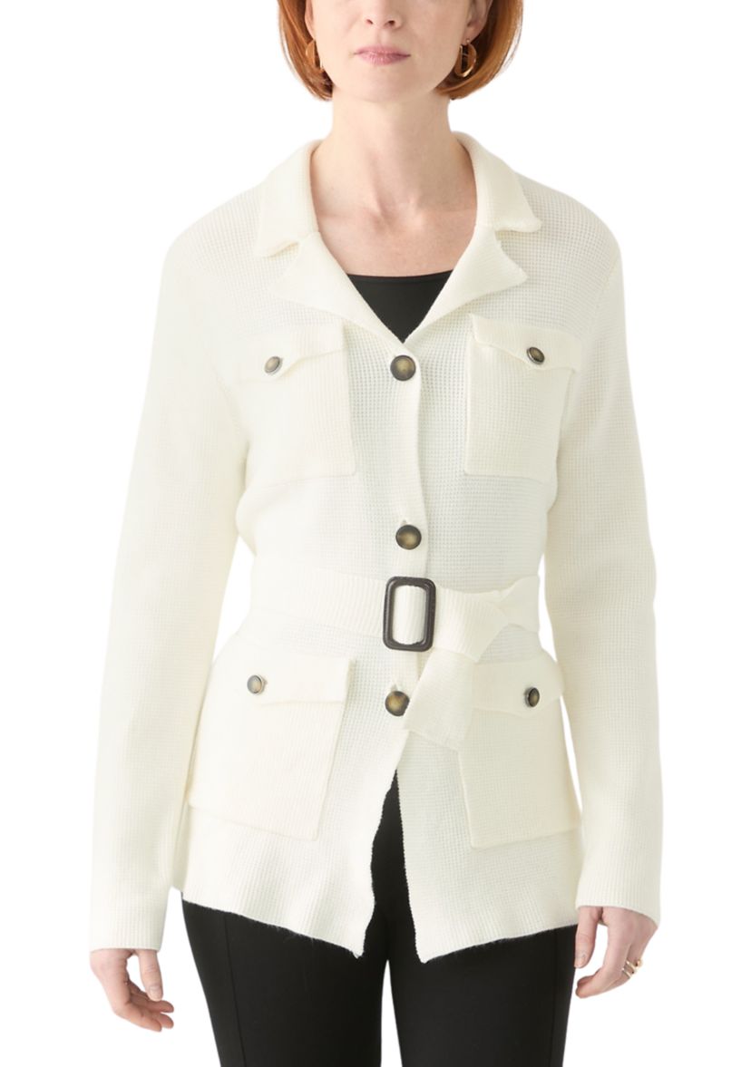 Womens Belted Sweater Jacket