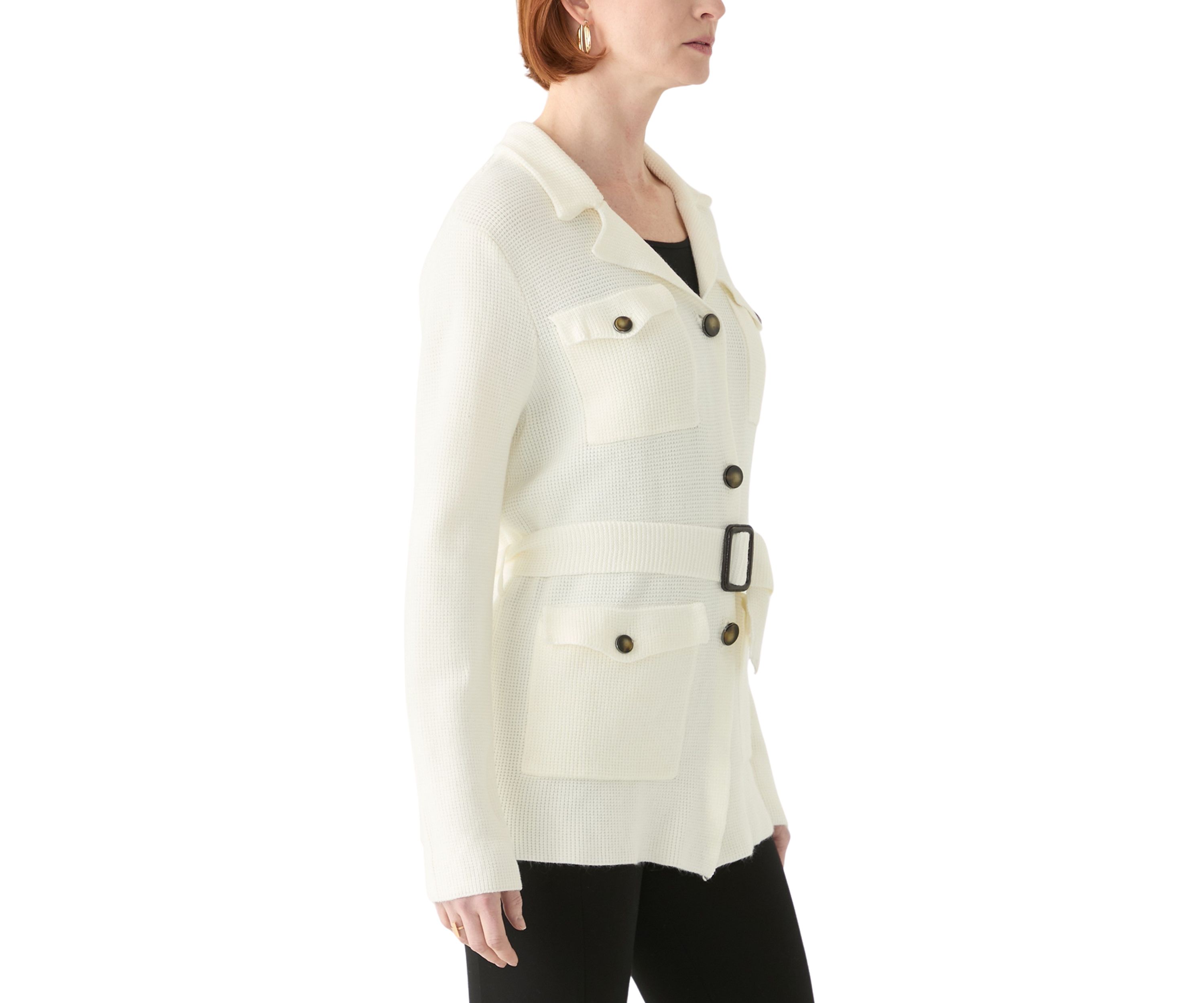 Womens Belted Sweater Jacket