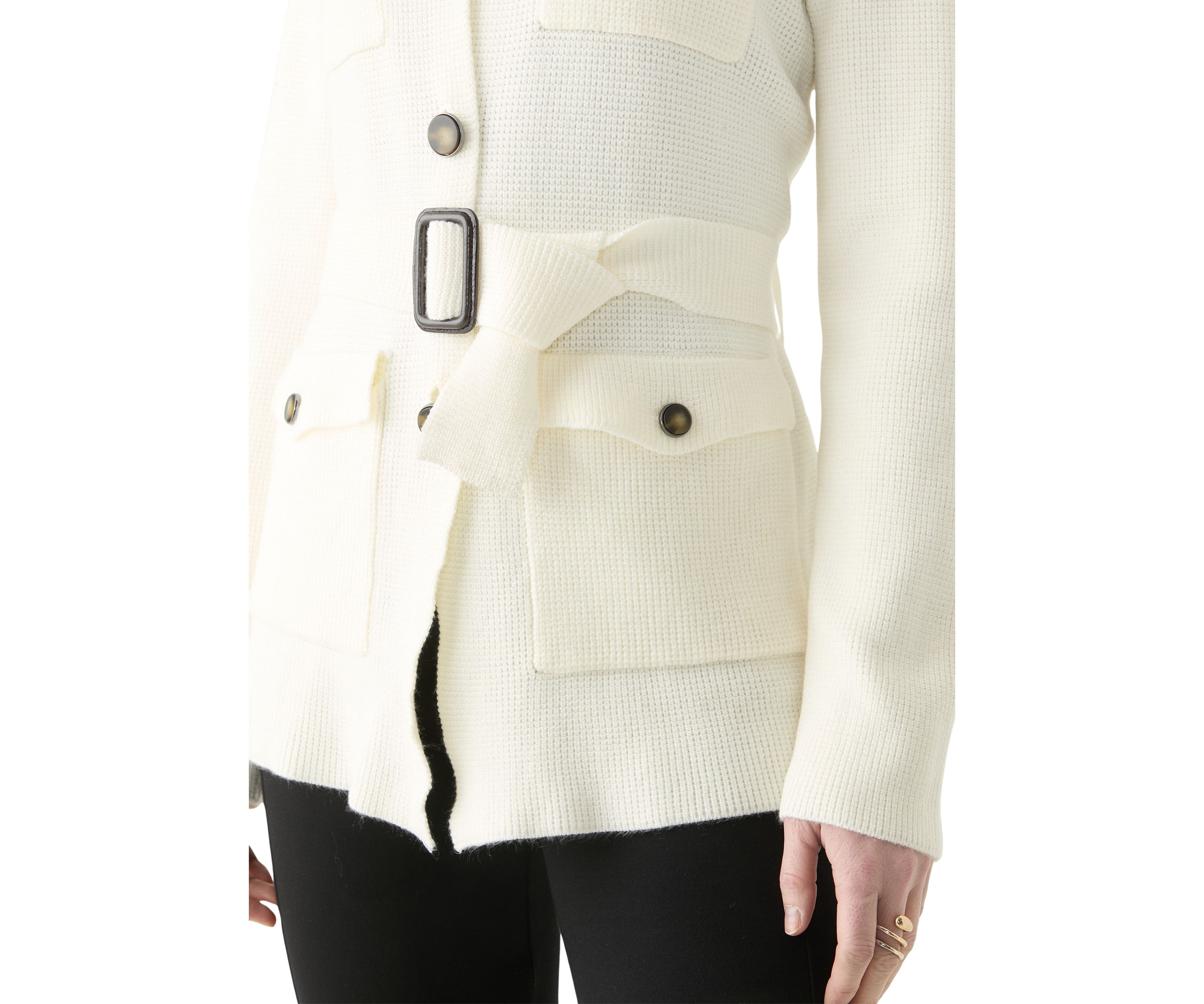 Womens Belted Sweater Jacket