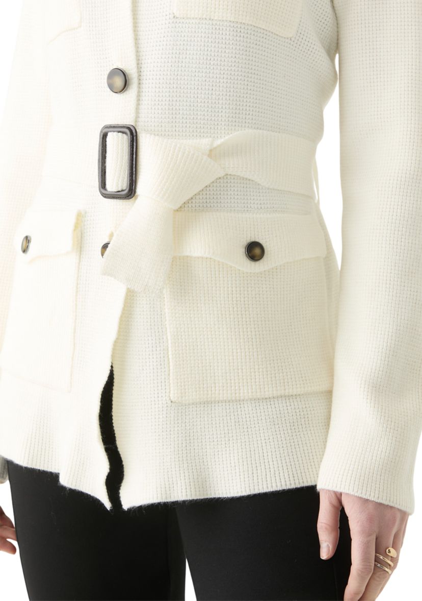 Womens Belted Sweater Jacket