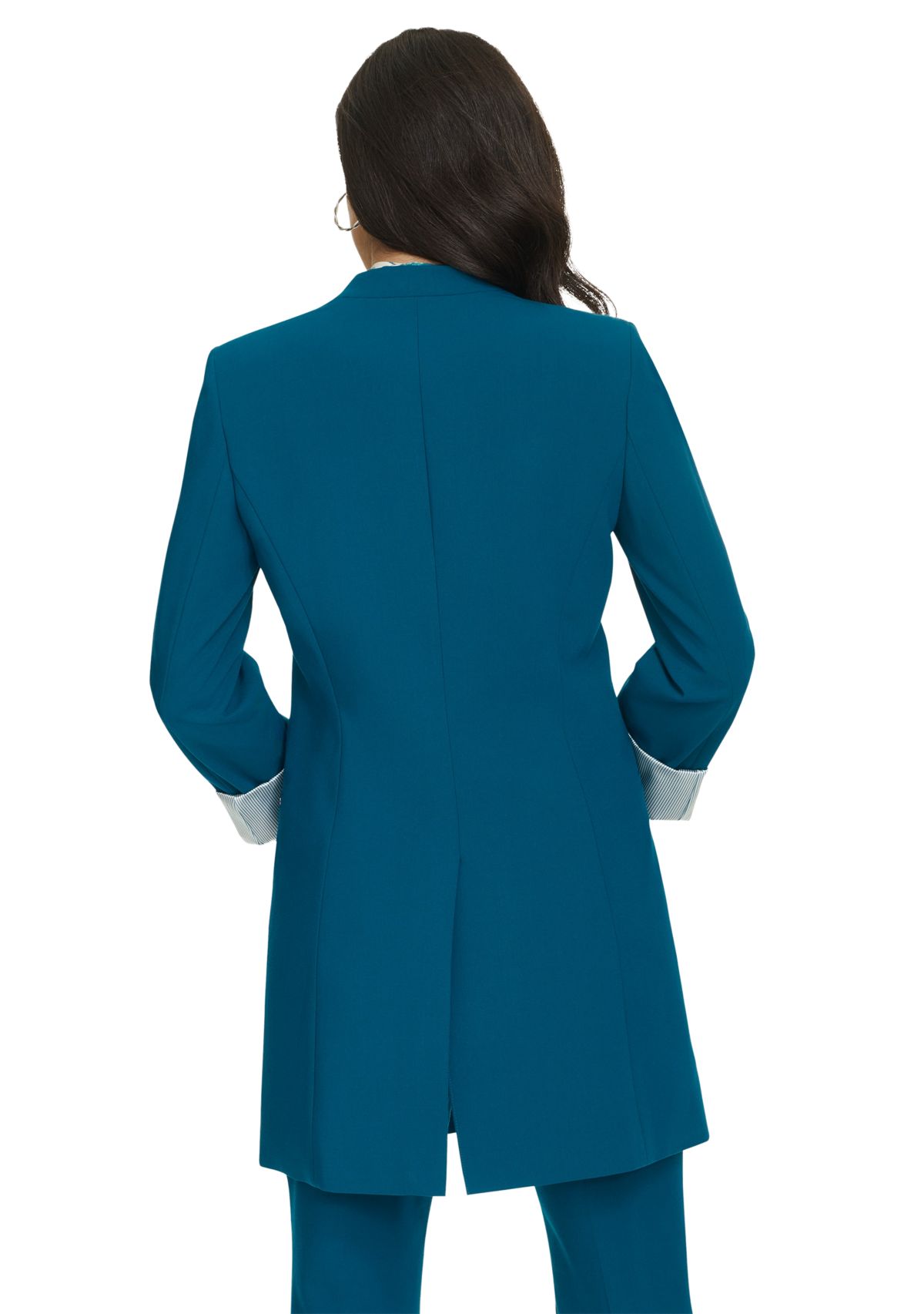 Womens Roll Cuff Longline Jacket