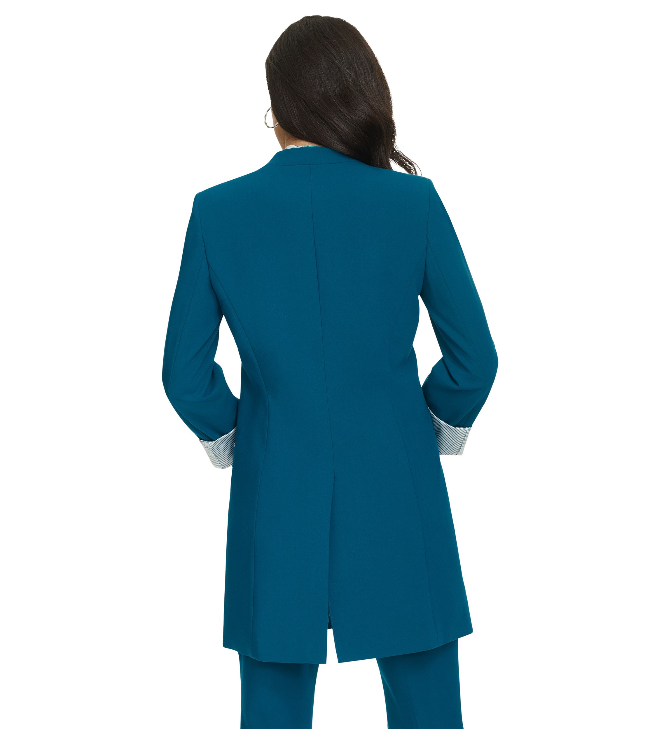 Womens Roll Cuff Longline Jacket