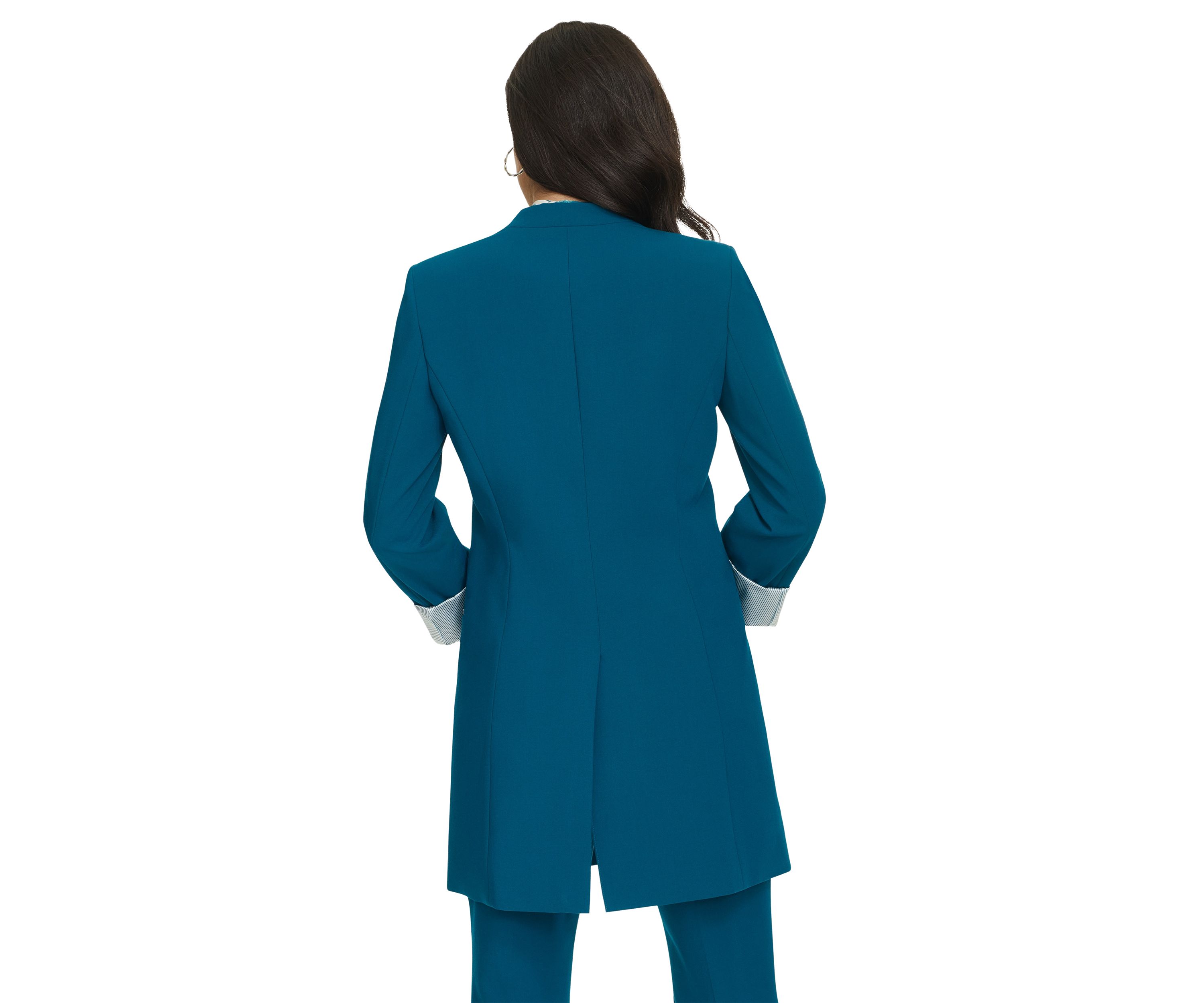 Womens Roll Cuff Longline Jacket