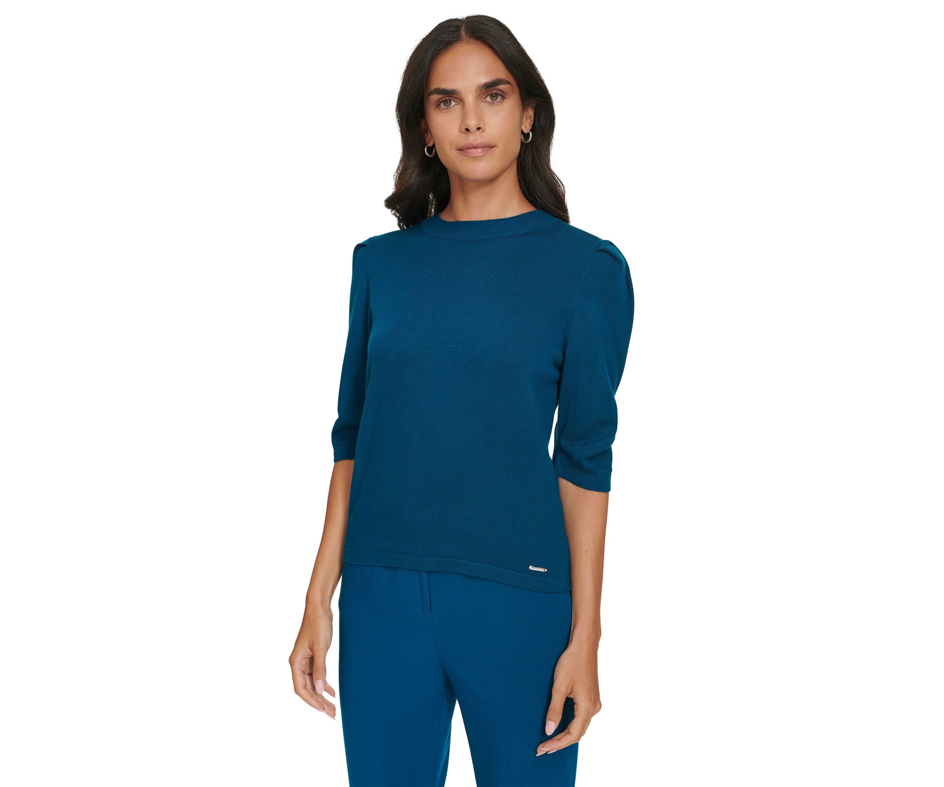 Womens Elbow Sleeve Sweater Knit Top