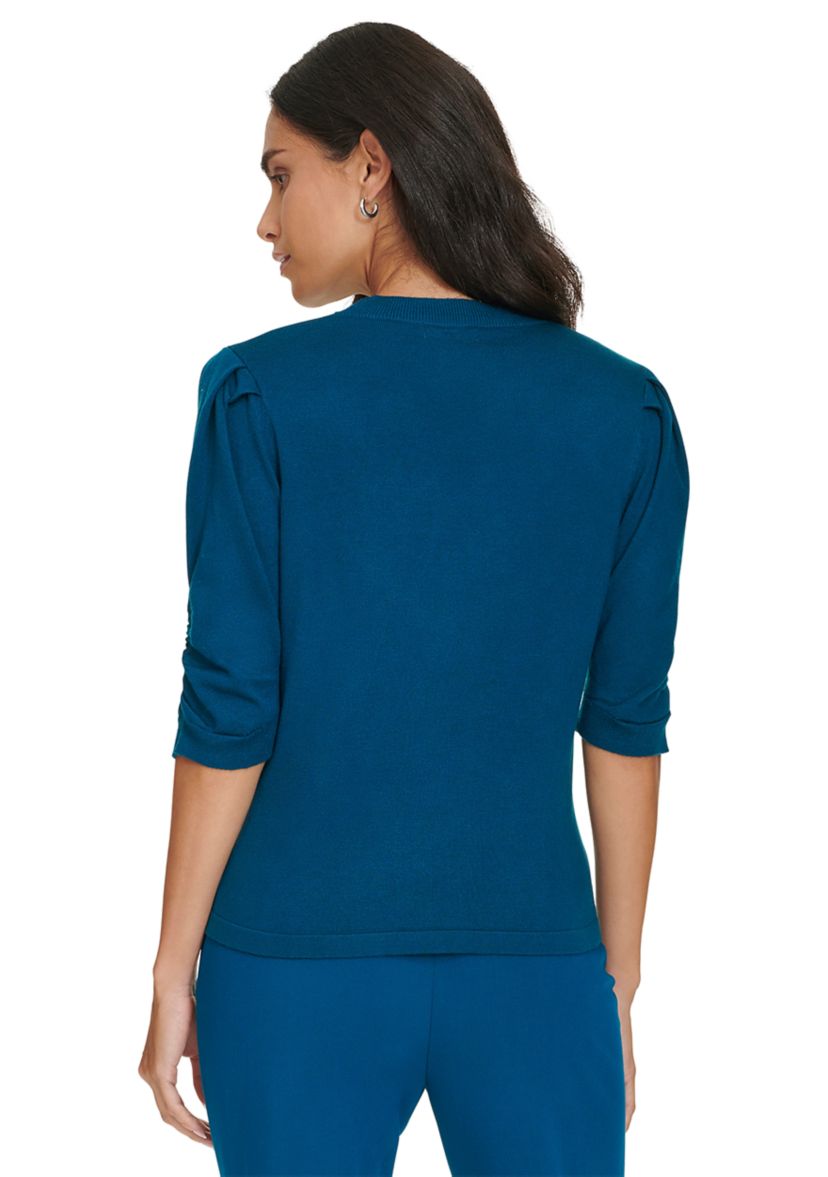 Womens Elbow Sleeve Sweater Knit Top