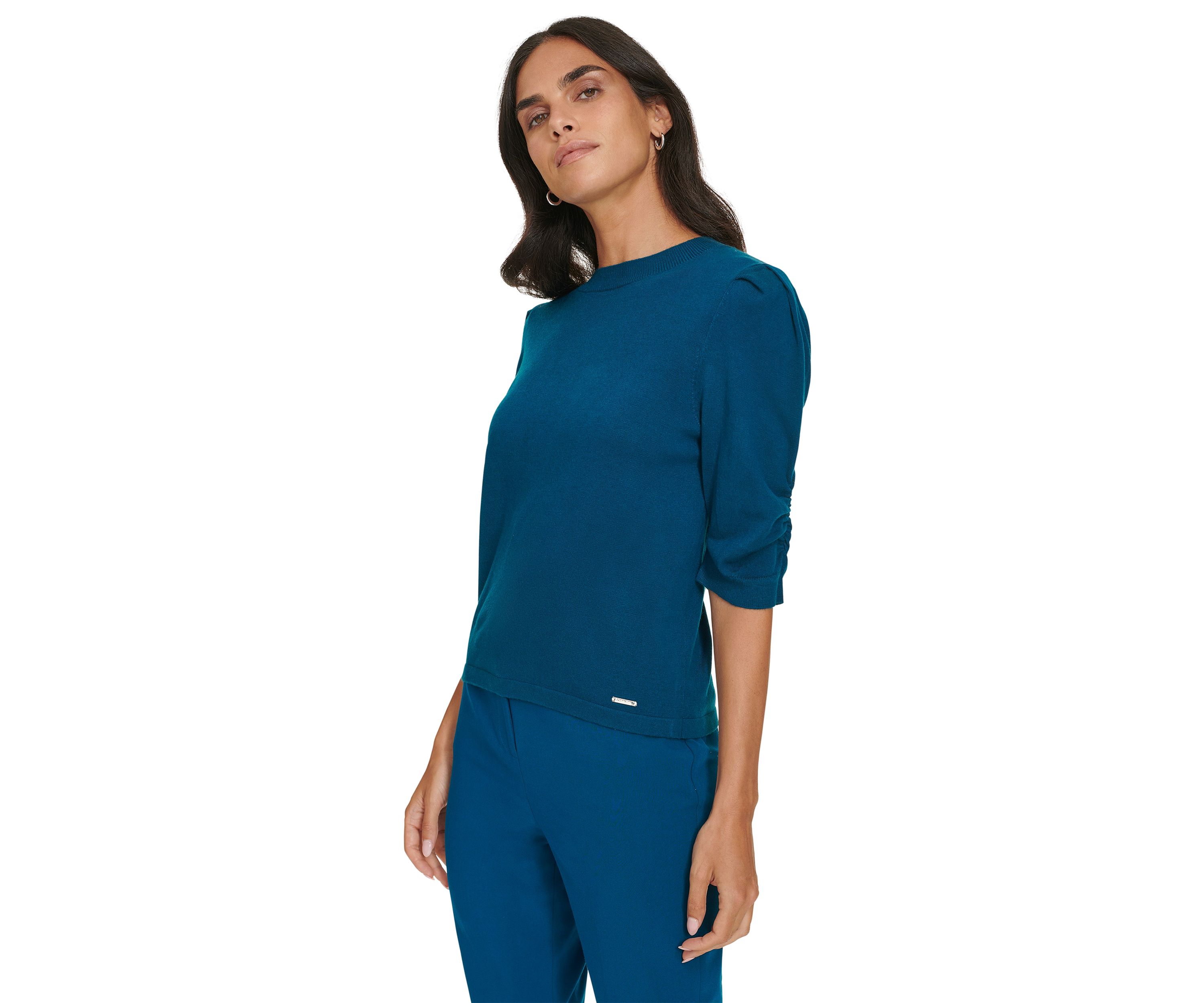 Womens Elbow Sleeve Sweater Knit Top