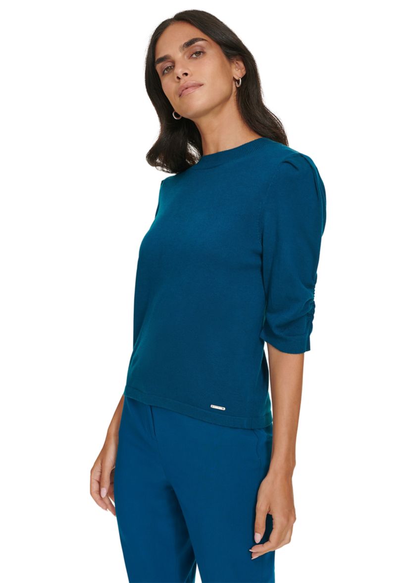 Womens Elbow Sleeve Sweater Knit Top