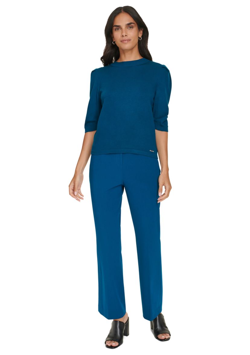Womens Elbow Sleeve Sweater Knit Top