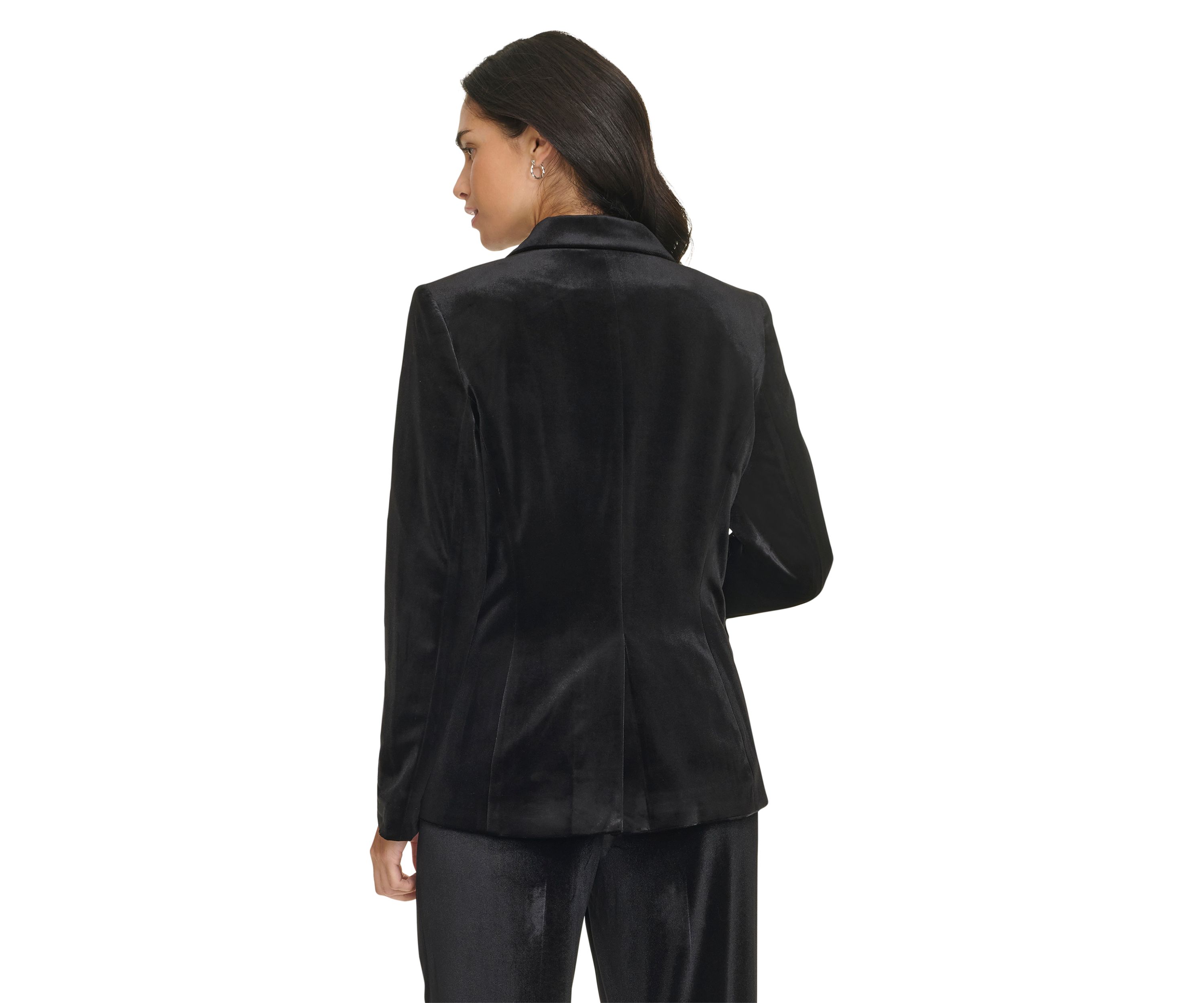 Womens One Button Velvet Jacket