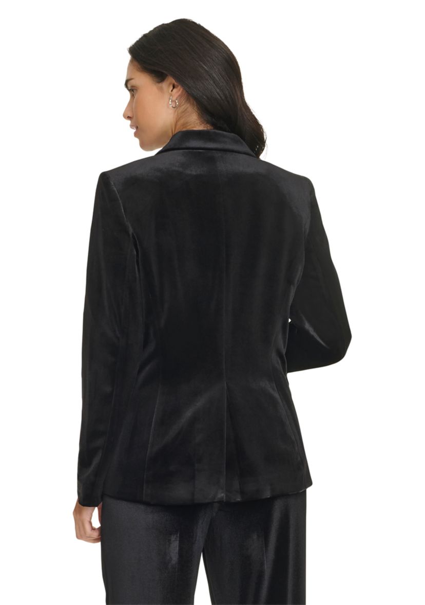 Womens One Button Velvet Jacket