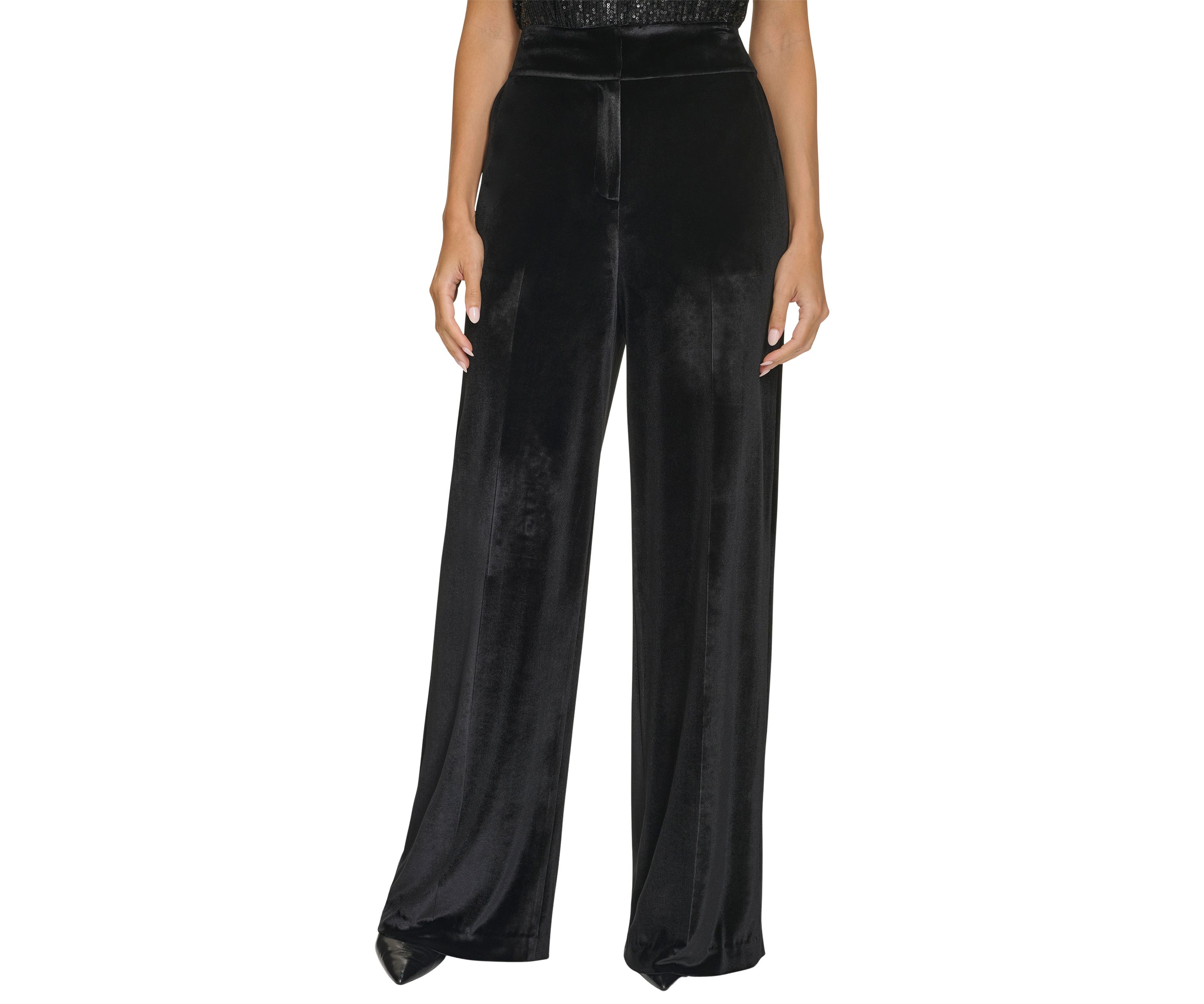 Womens Wide Leg Velvet Pants