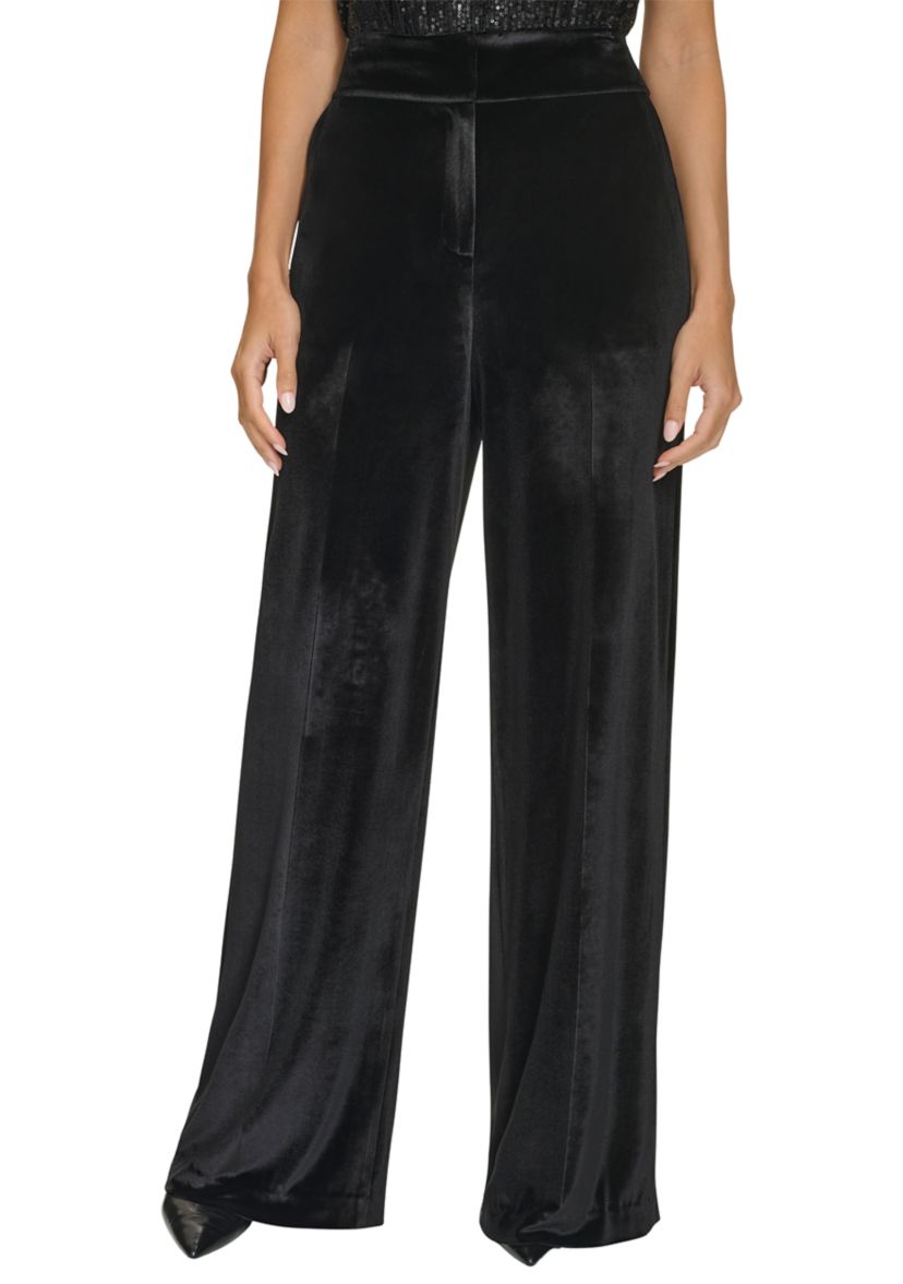 Womens Wide Leg Velvet Pants