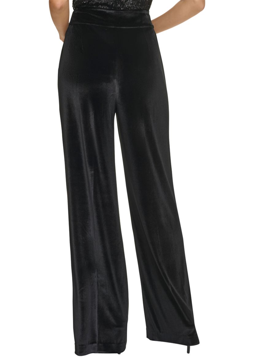 Womens Wide Leg Velvet Pants