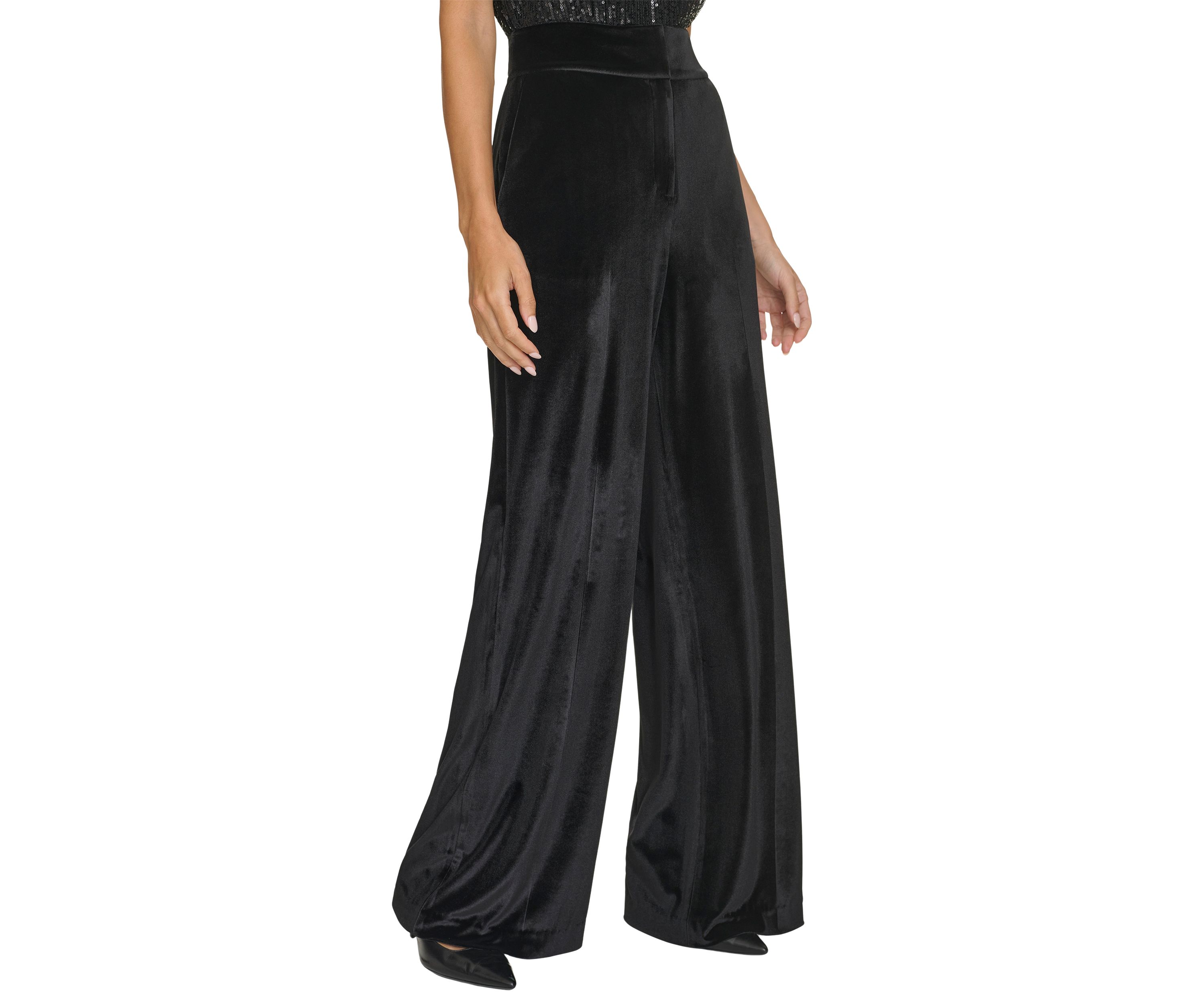 Womens Wide Leg Velvet Pants