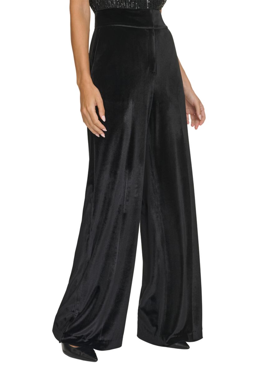 Womens Wide Leg Velvet Pants