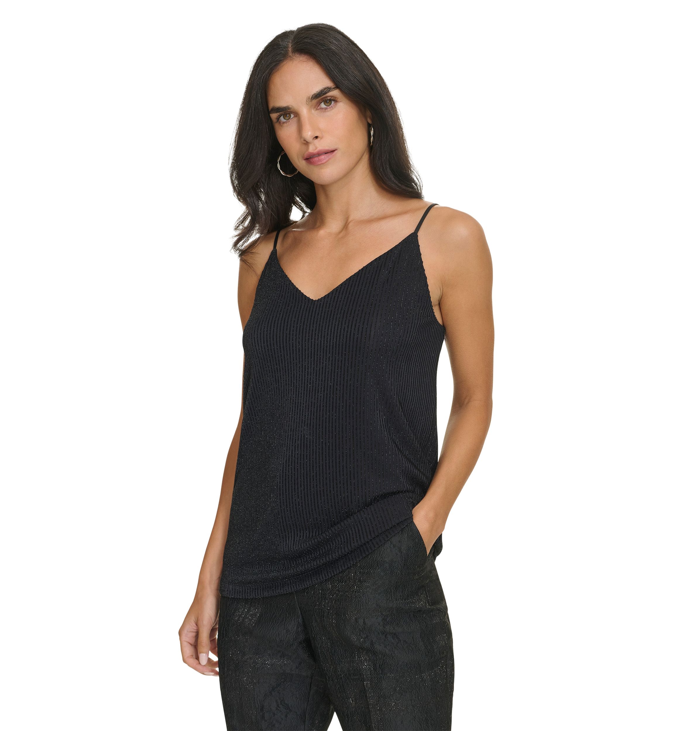 Womens Sparkle Rib Cami
