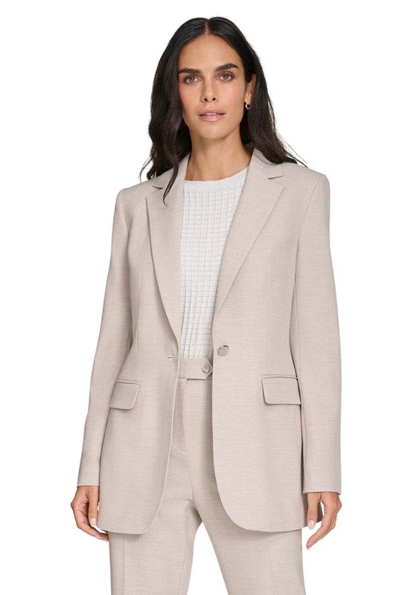 Womens Herringbone One Button Jacket