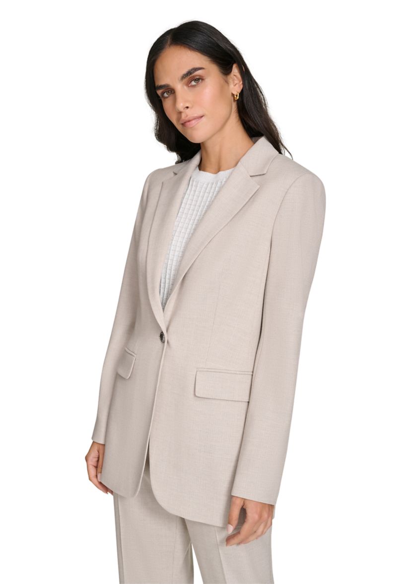 Womens Herringbone One Button Jacket