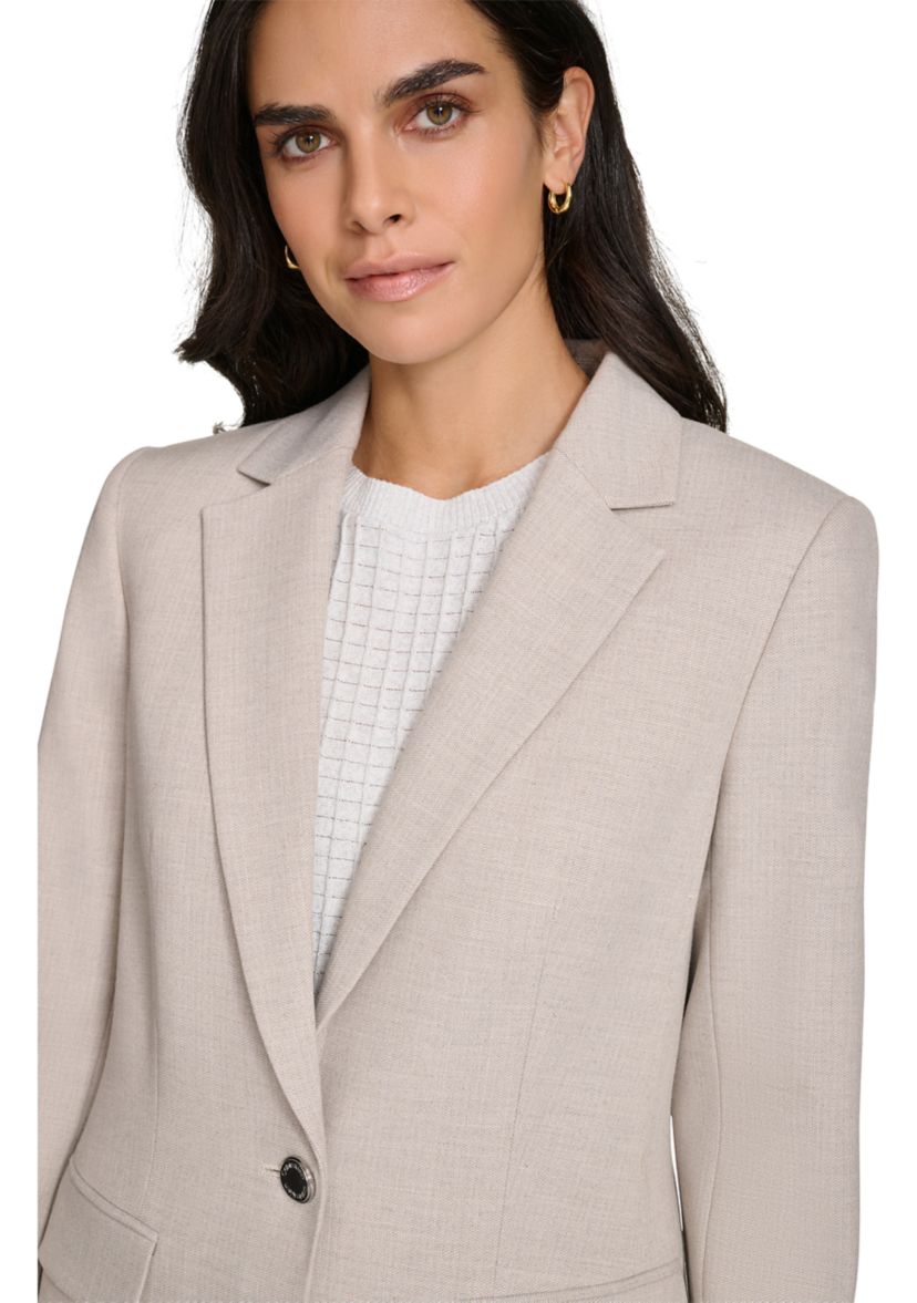 Womens Herringbone One Button Jacket