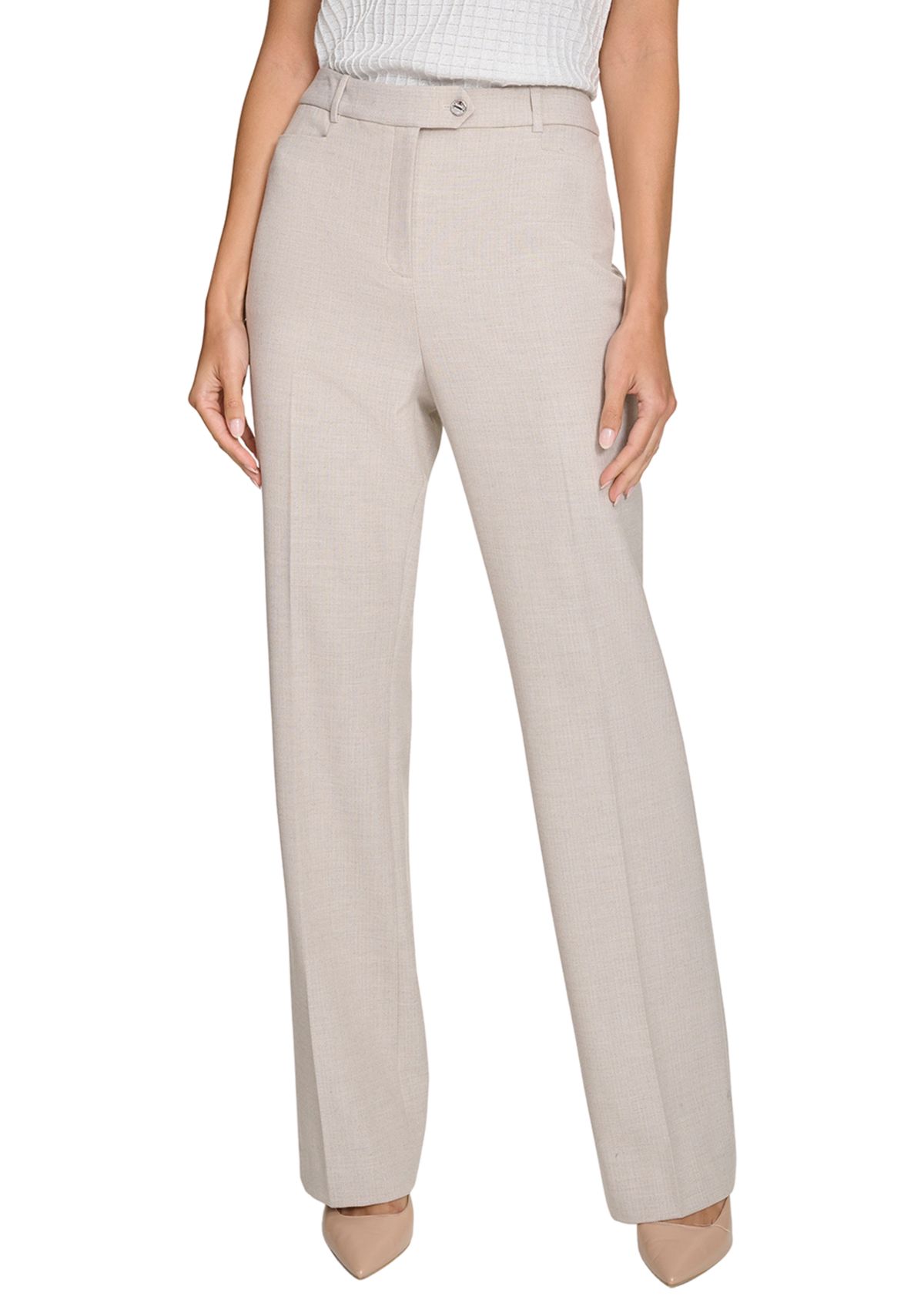 Womens Herringbone Wide Leg Pants