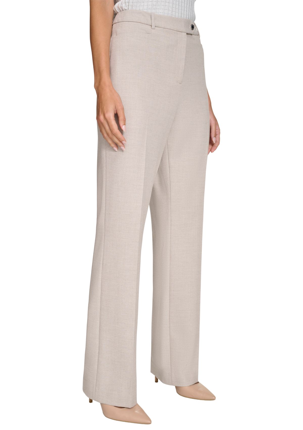Womens Herringbone Wide Leg Pants
